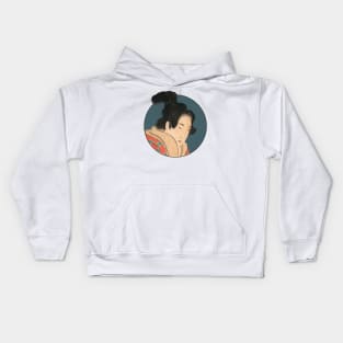 Katsushika Hokusai Portrait of a Woman Kids Hoodie